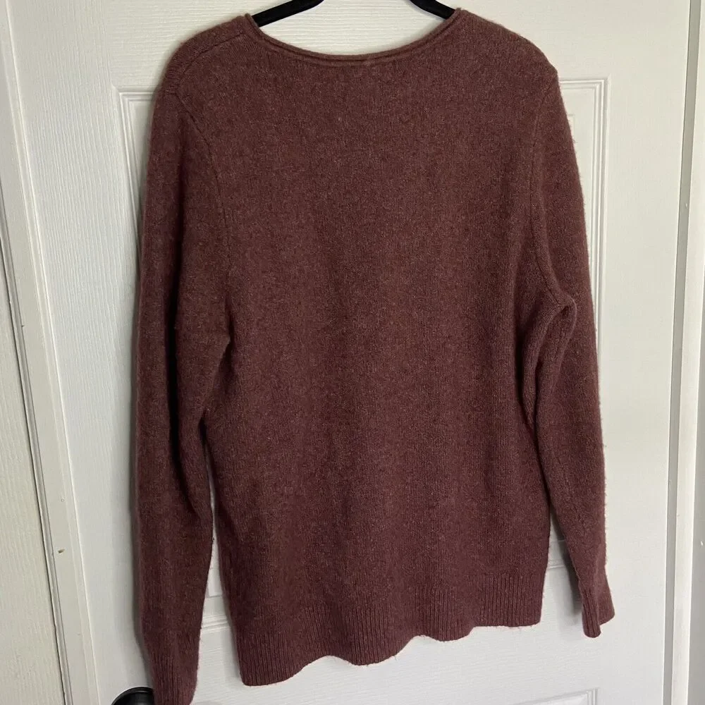 Lands' End Women's Boucle Roll Neck Sweater 503719 Wool Alpaca Acrylic Nylon XL